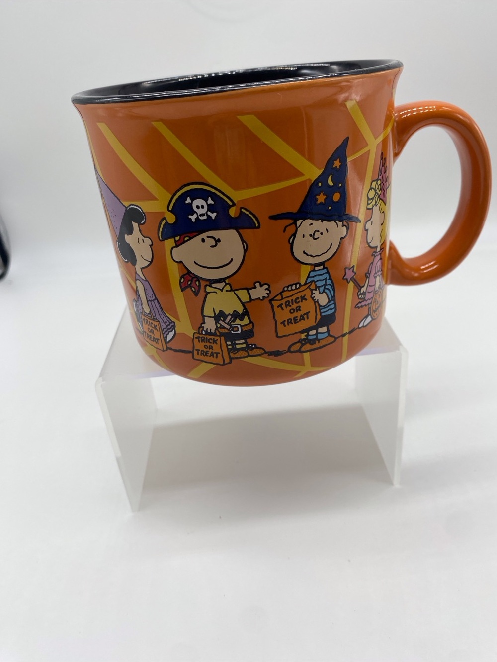 2020 retro Peanuts Orange Halloween Character Ceramic Mug with Black Rim 20oz